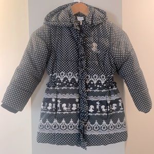 EUC Les Enphants Puffer Coat Sz 6/7 Kids 120/60 detachable hood